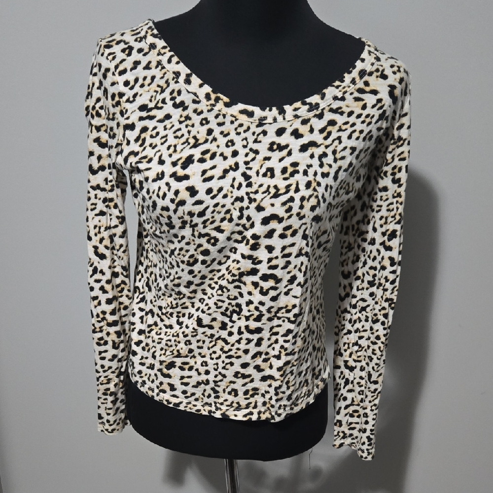 Banana Republic Animal Print Long Sleeve Top